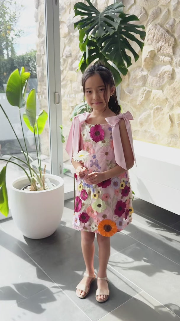 (PREORDER) Poppy Kids Dress - Pink Multi Floral