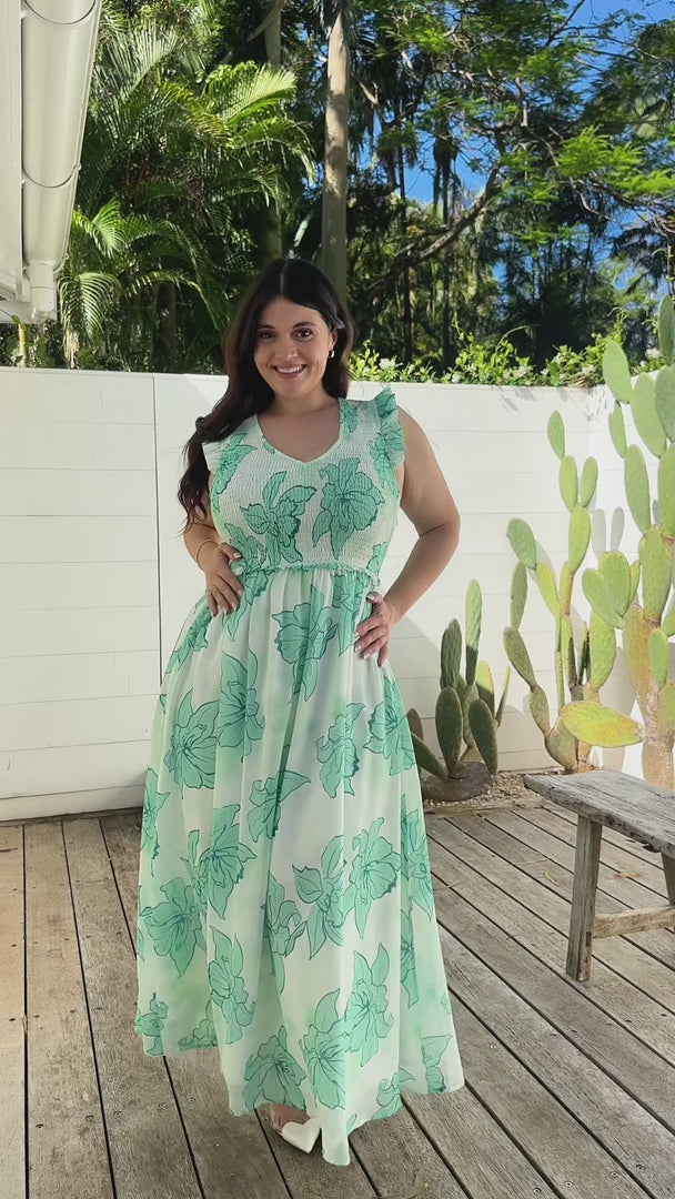 Briar Maxi Dress - Green Floral
