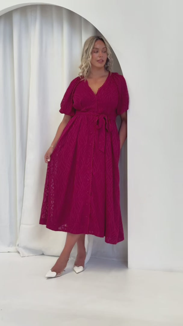 Emory Maxi Dress - Wine Texture