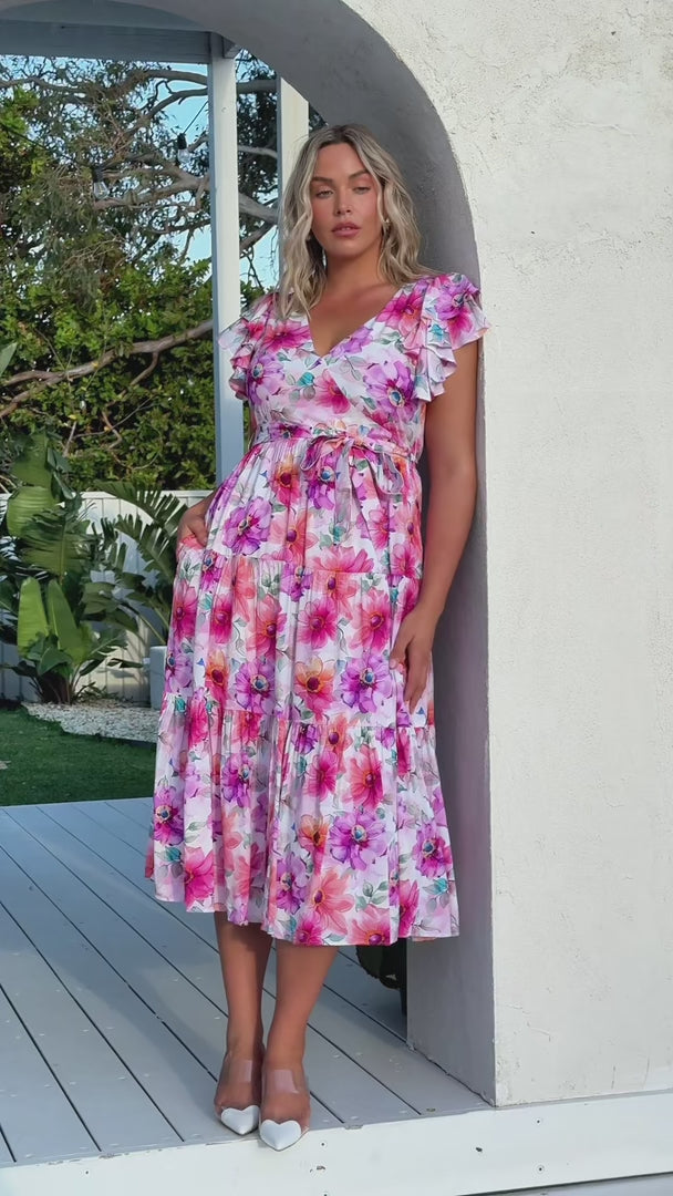 Poeselle Maxi Dress - Pink Multi Floral