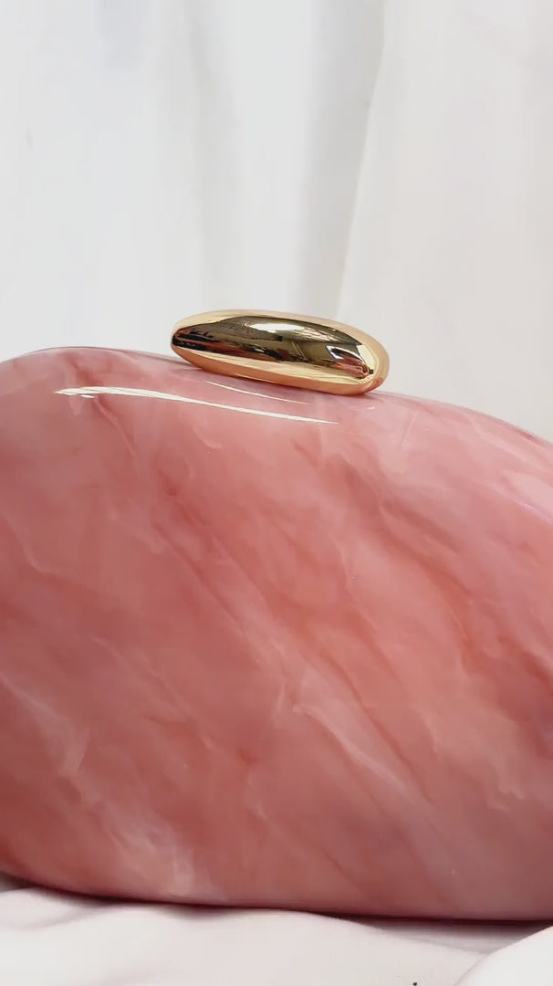 Clio Clutch Bag - Pink Marble