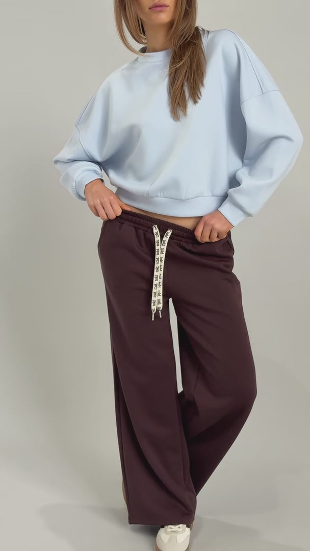 Luther Unisex Wide Leg Trackpants - Chocolate Brown