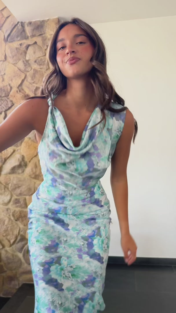 Octavie Maxi Dress - Blue Purple Floral