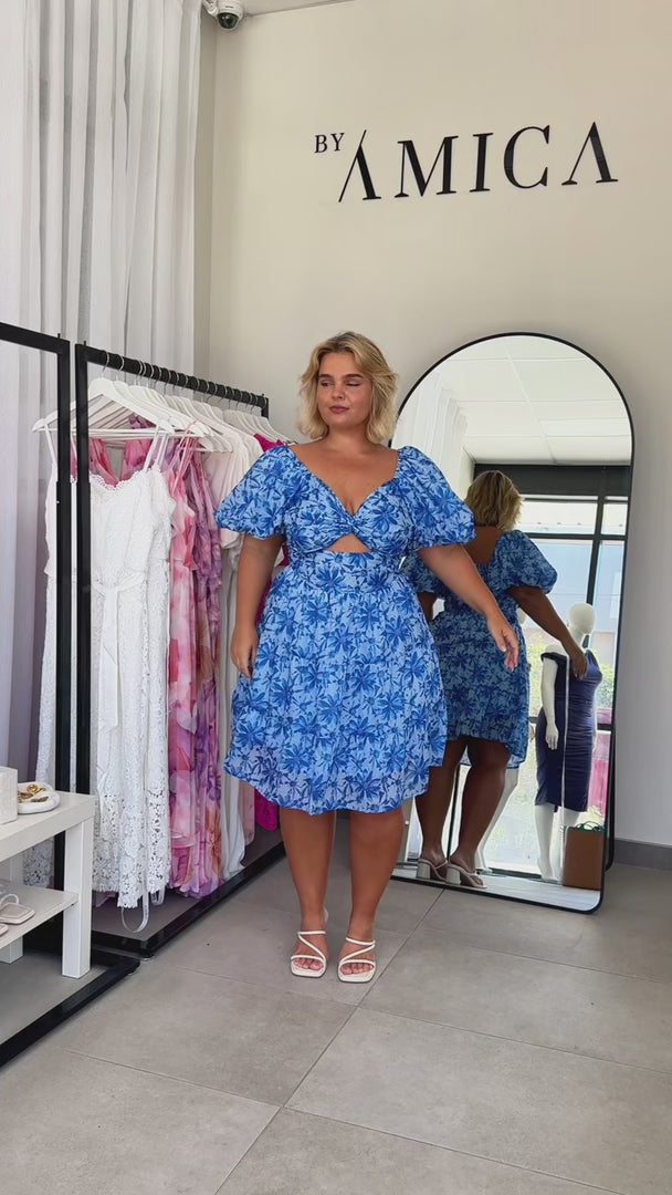 Bretta Mini Dress - Daisy Blue Floral