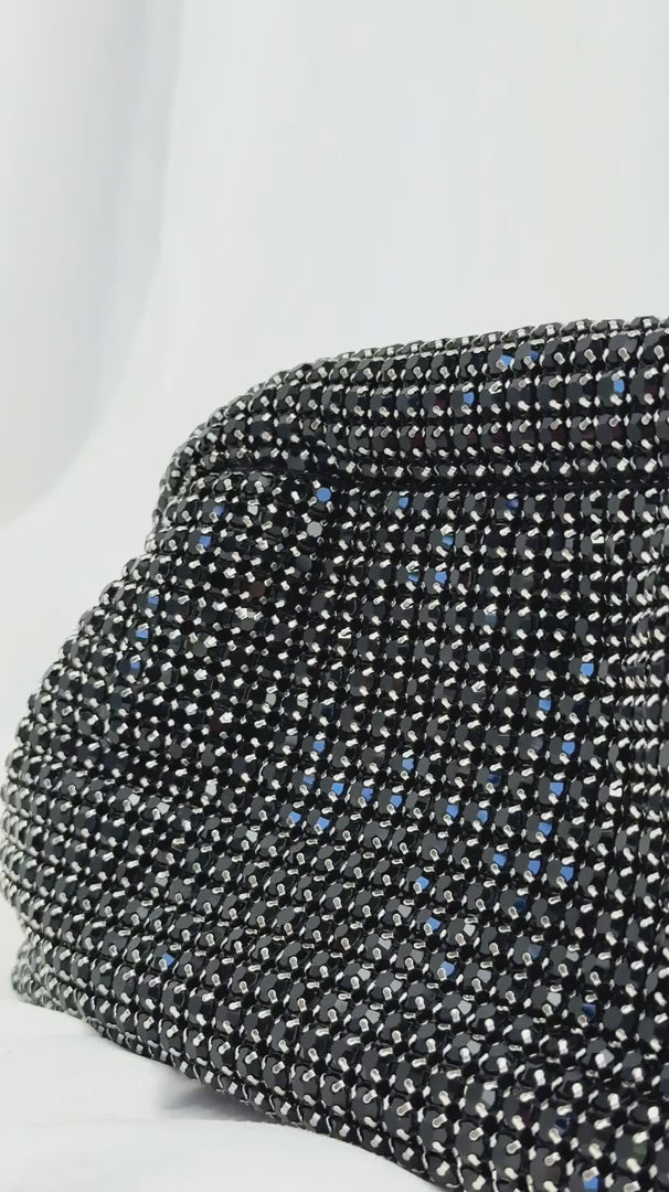 Cassian Crystal Rhinestone Clutch Bag - Black