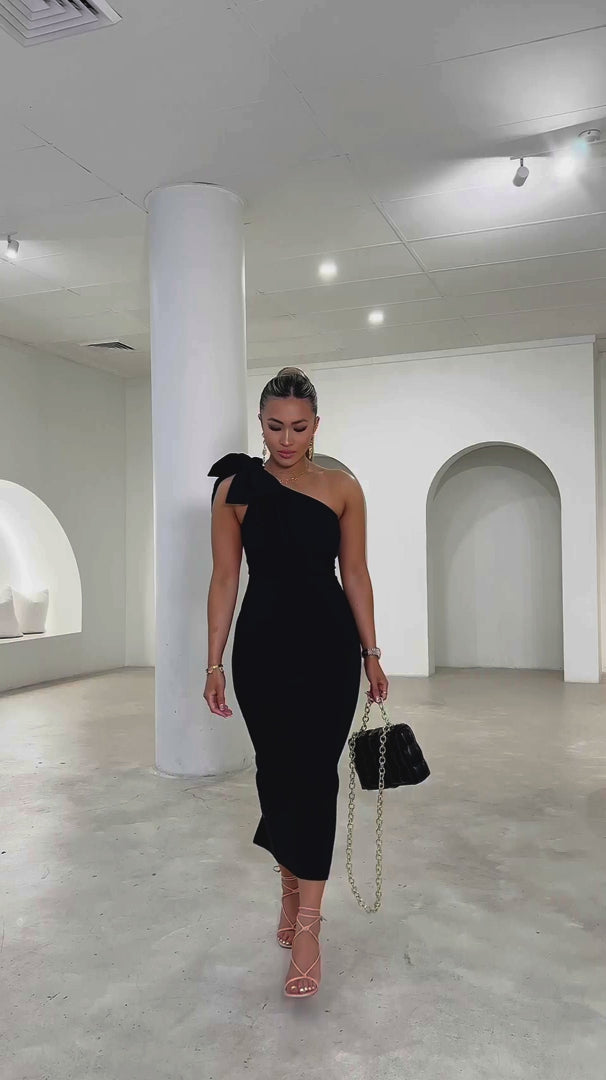 Freya Midi Dress - Black