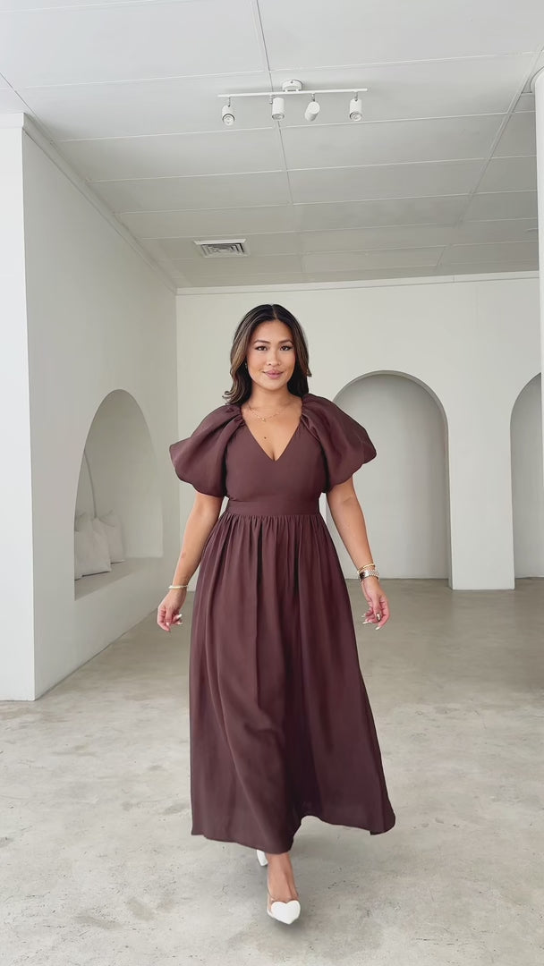 Georgie Maxi Dress - Dark Brown
