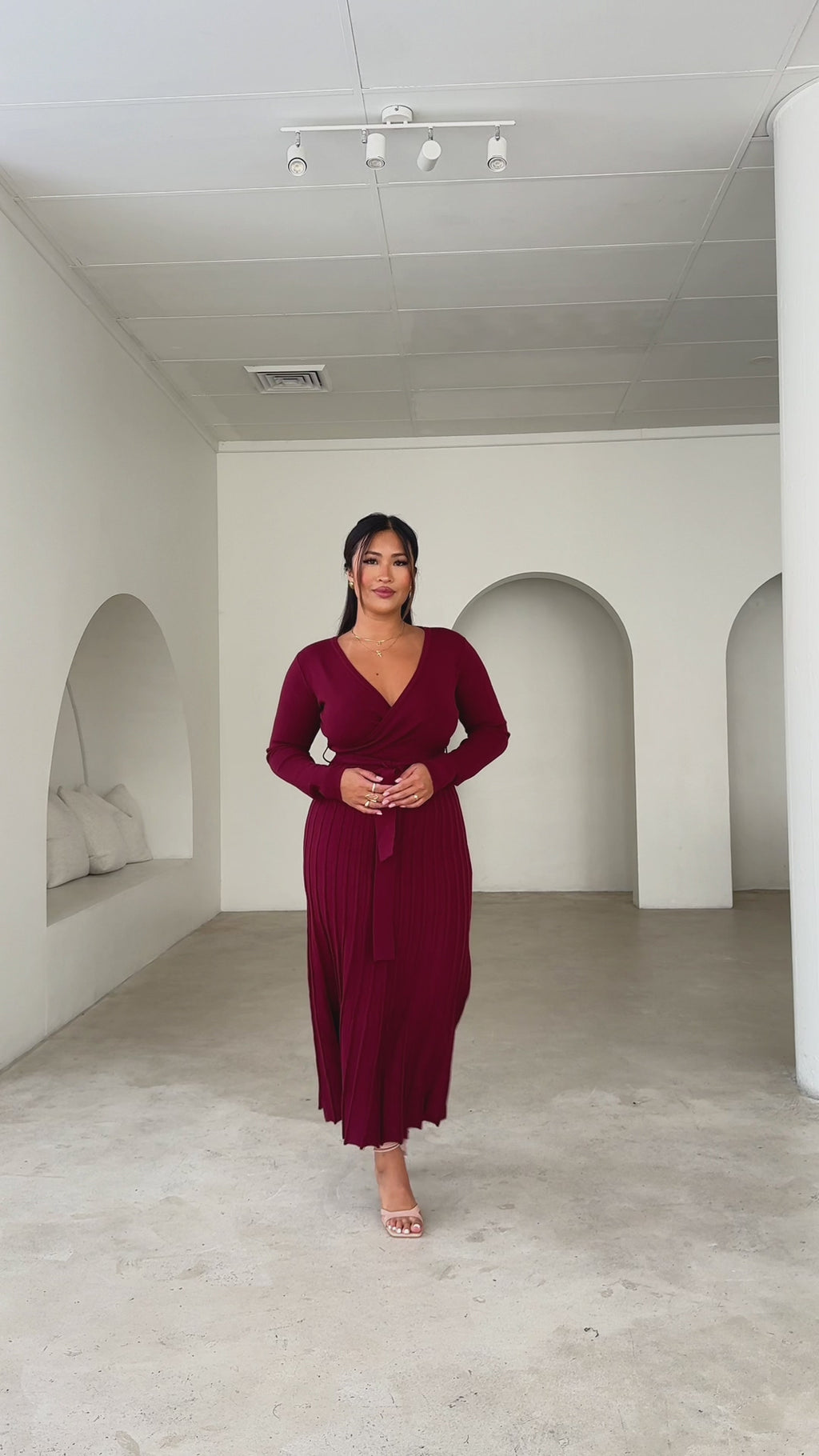 Jules Knit Midi Dress - Wine
