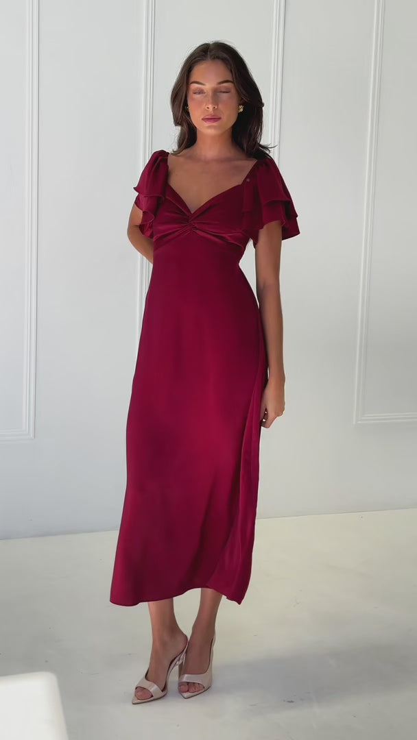 In The Sky Maxi Dress - Wine