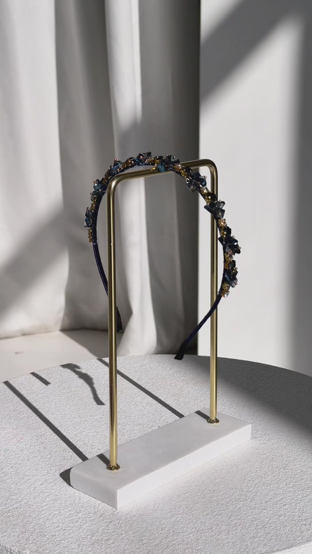 Amethyst Headband - Navy Diamante Cluster Bead
