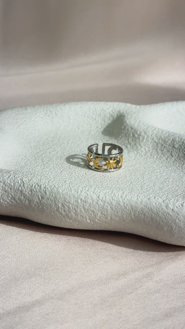Soluna Ring - Silver Gold Celestial