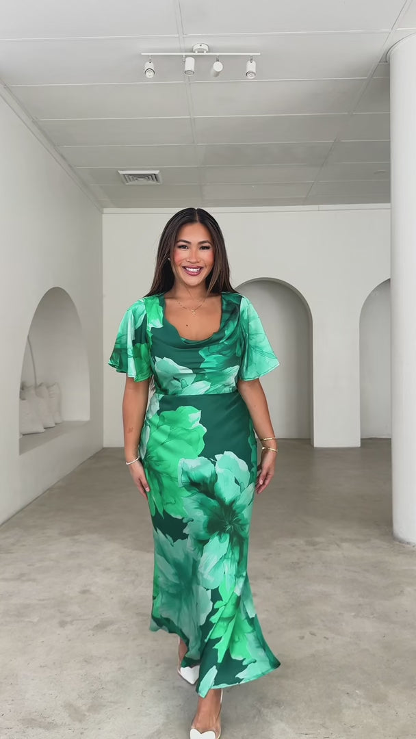 Valise Maxi Dress - Green Floral