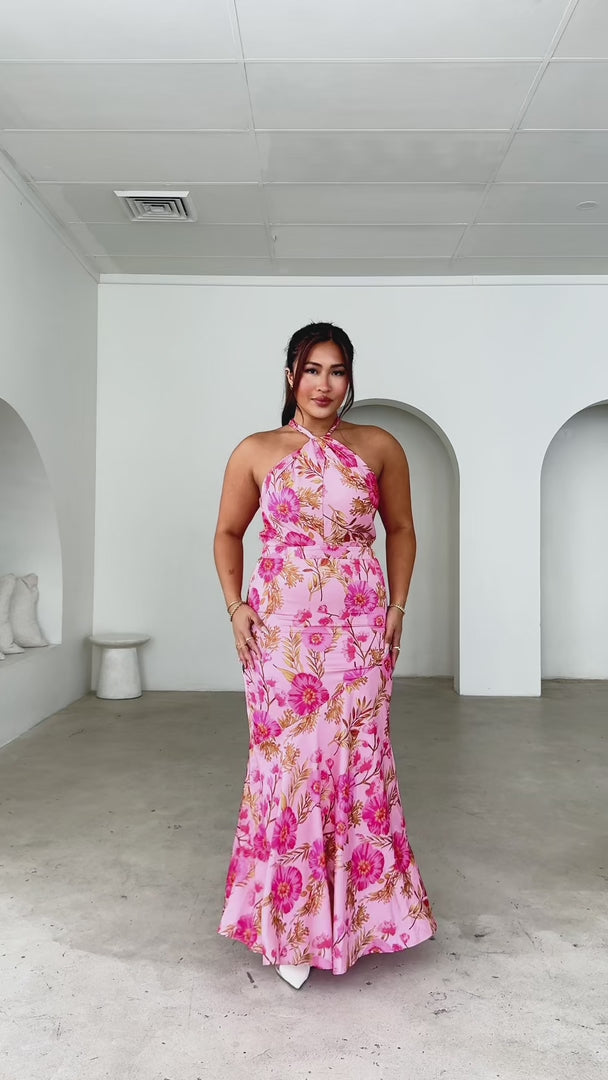 Maeva Maxi Dress - Pink Floral