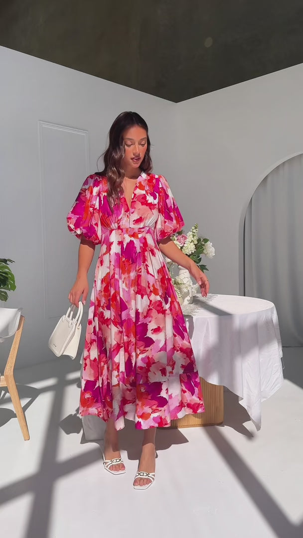 Koa Maxi Dress - Red Multi Print