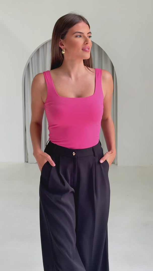 Carson Wide Leg Pants - Black