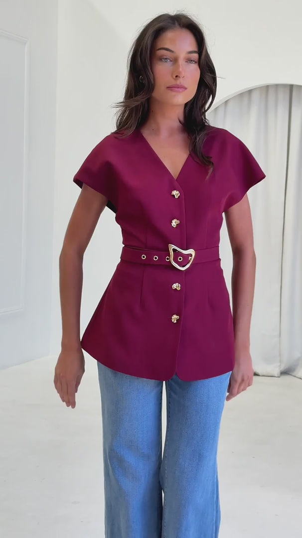 Selique Vest Top - Wine