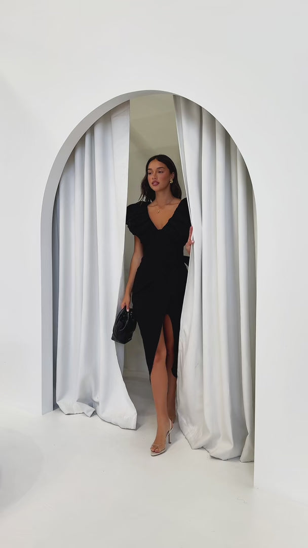 Elsie Midi Dress - Black