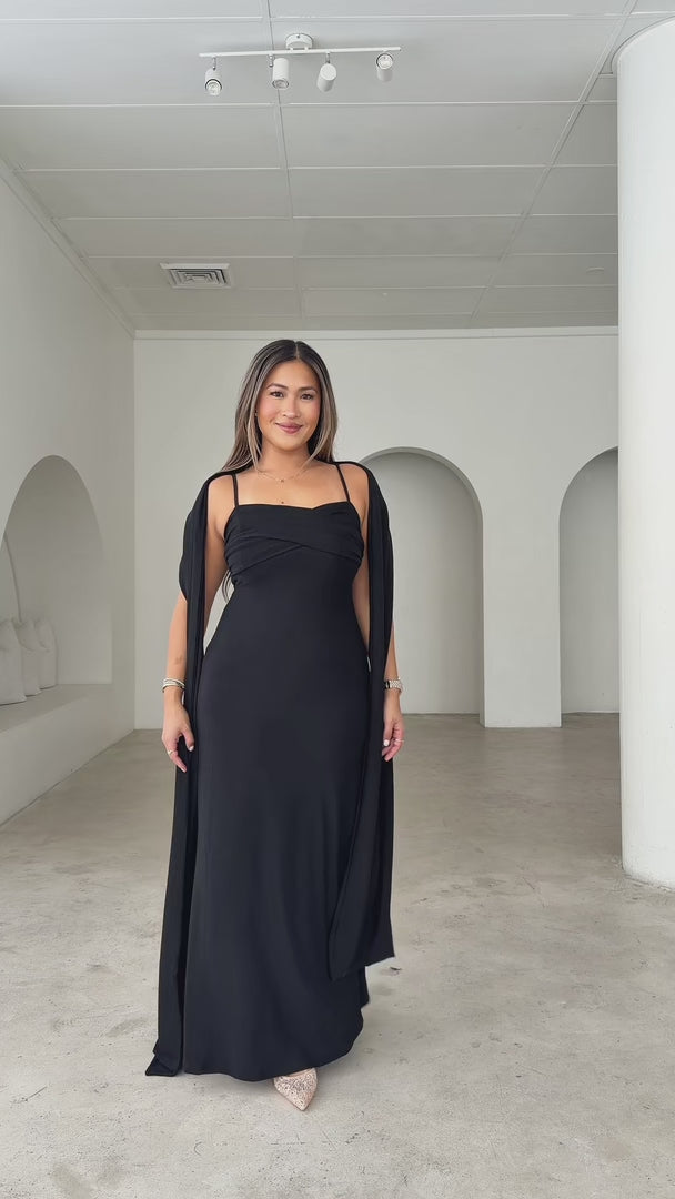 Jasalina Maxi Dress - Black Metallic