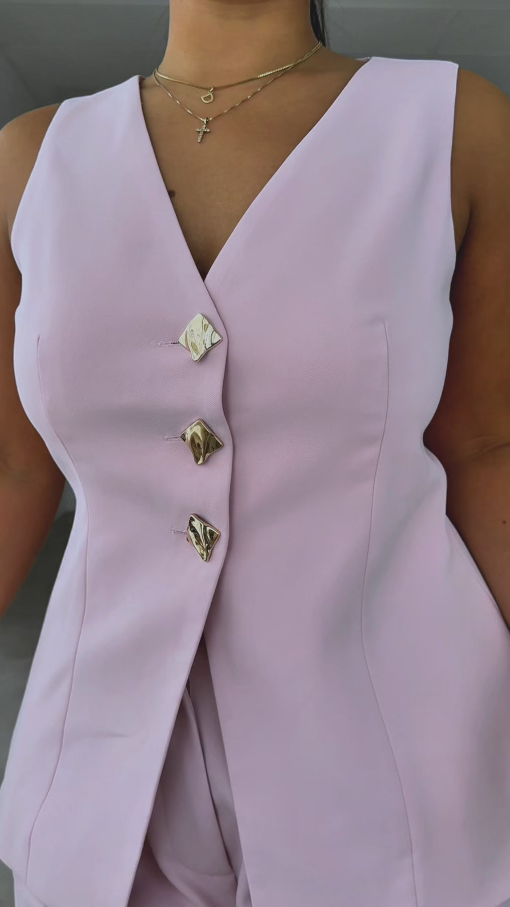 Carson Vest Top - Pink