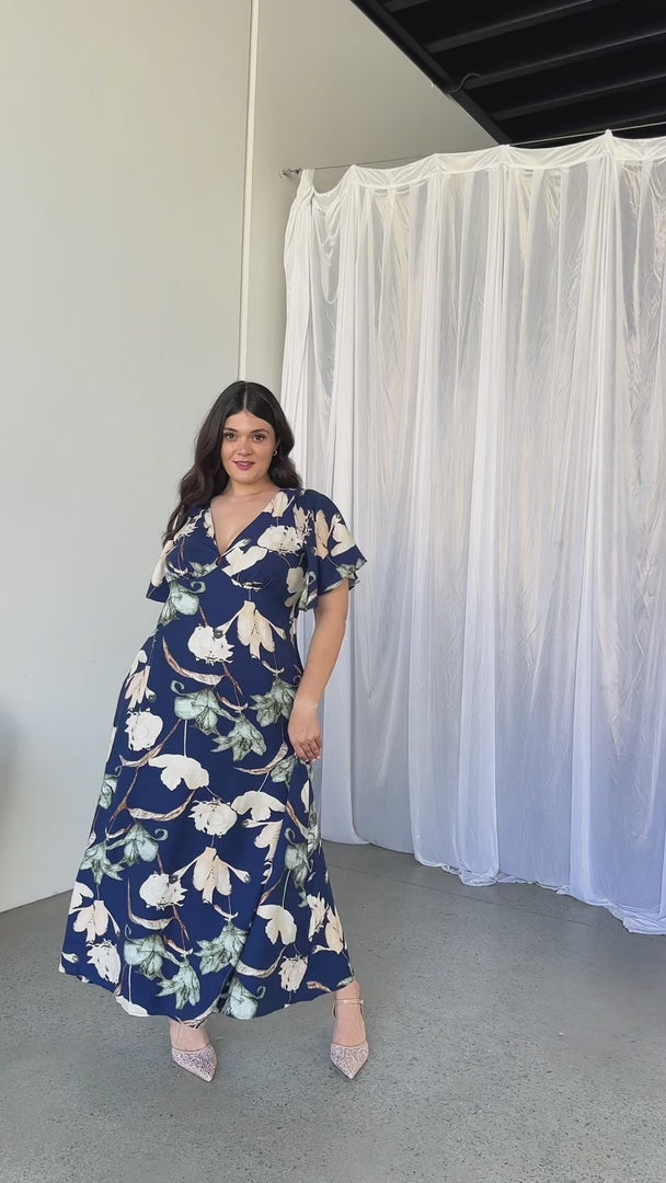 Bianco Maxi Dress - Navy Floral