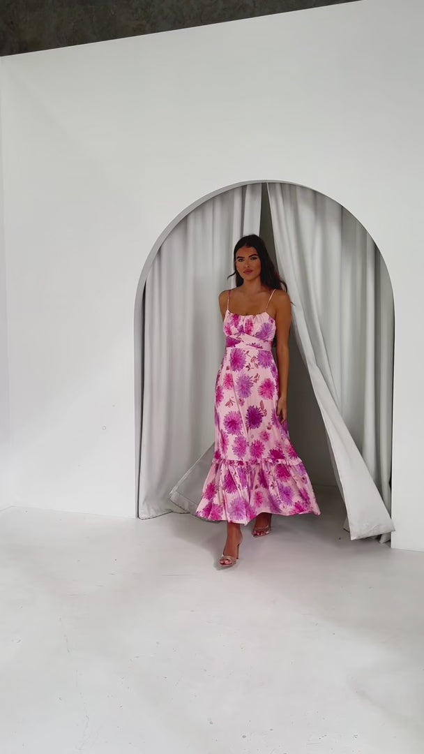 Kamila Maxi Dress - Pink Purple Floral