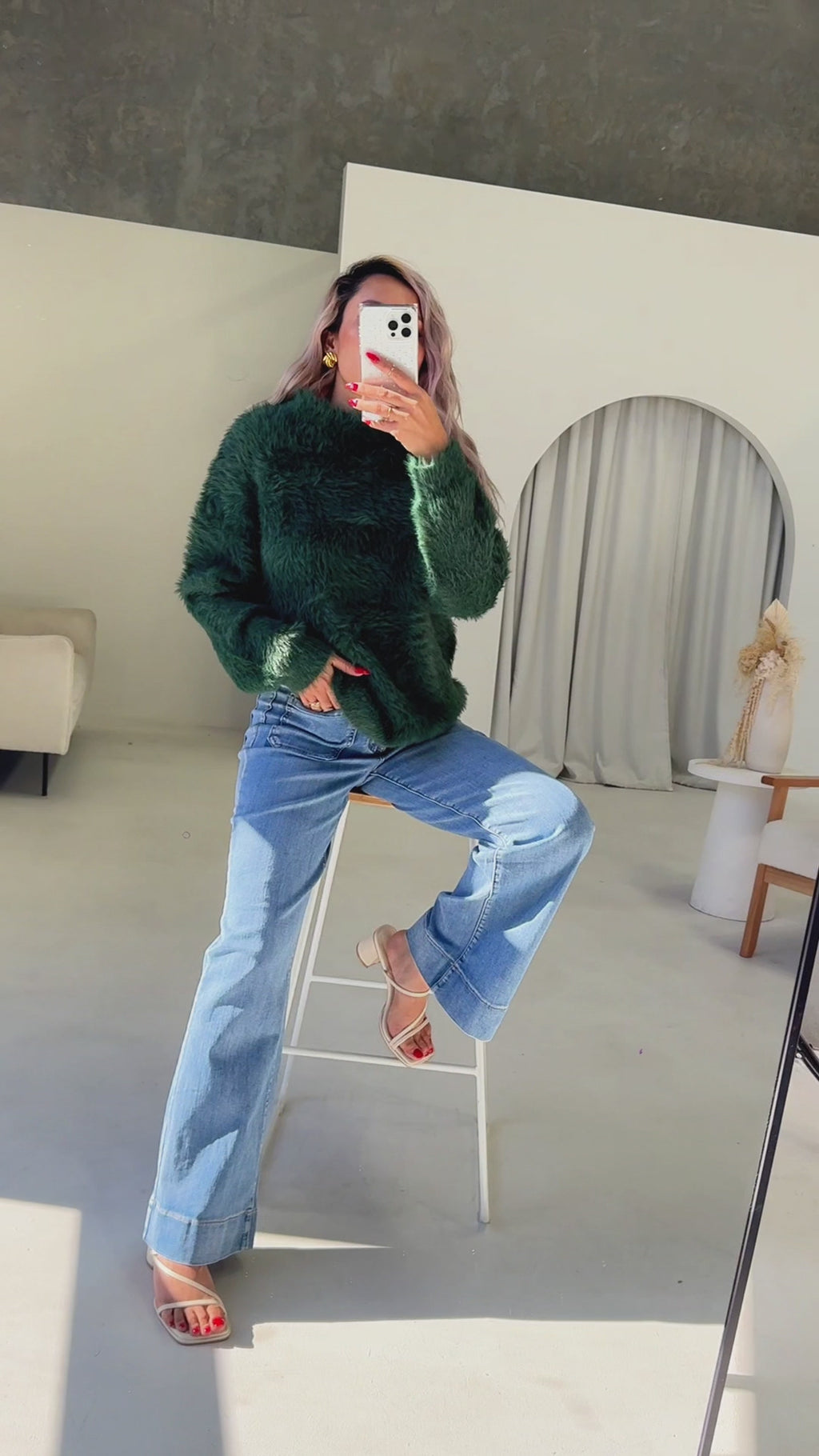 Teddy Knit Jumper - Emerald