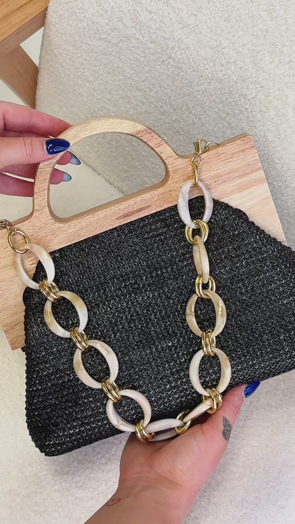 Seychelles Straw Bag - Black
