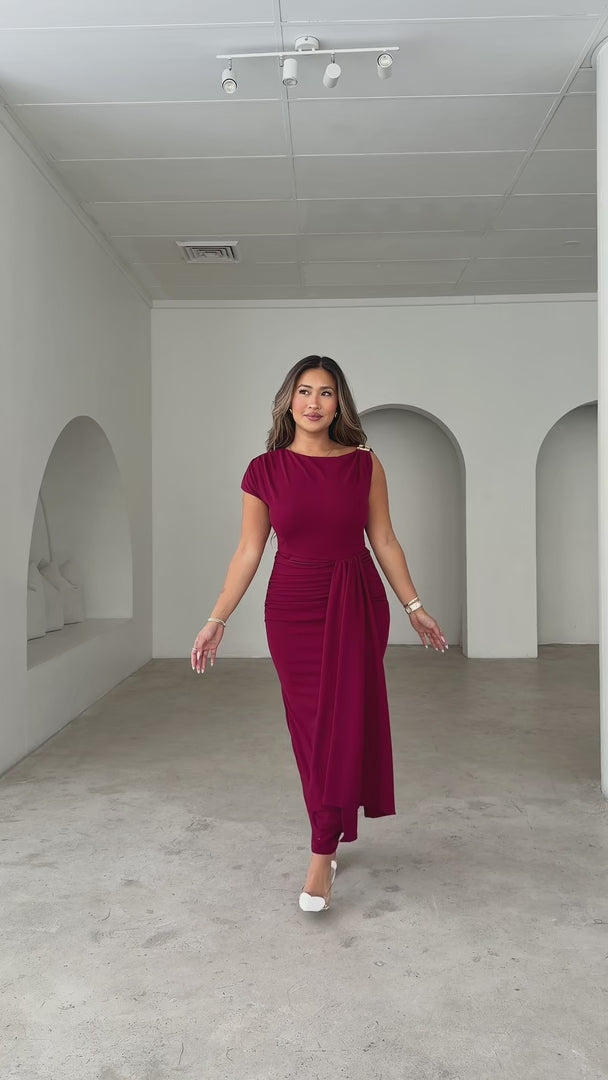 Saskia Maxi Dress - Wine
