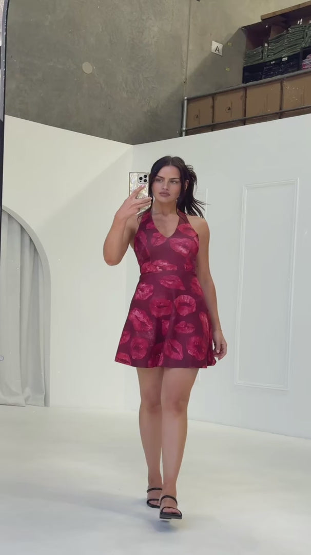Rouge Mini Dress - Wine Kiss Print