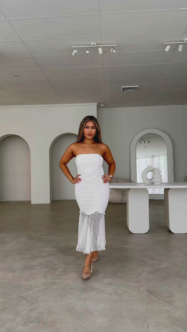 Tonie Lace Midi Dress - White