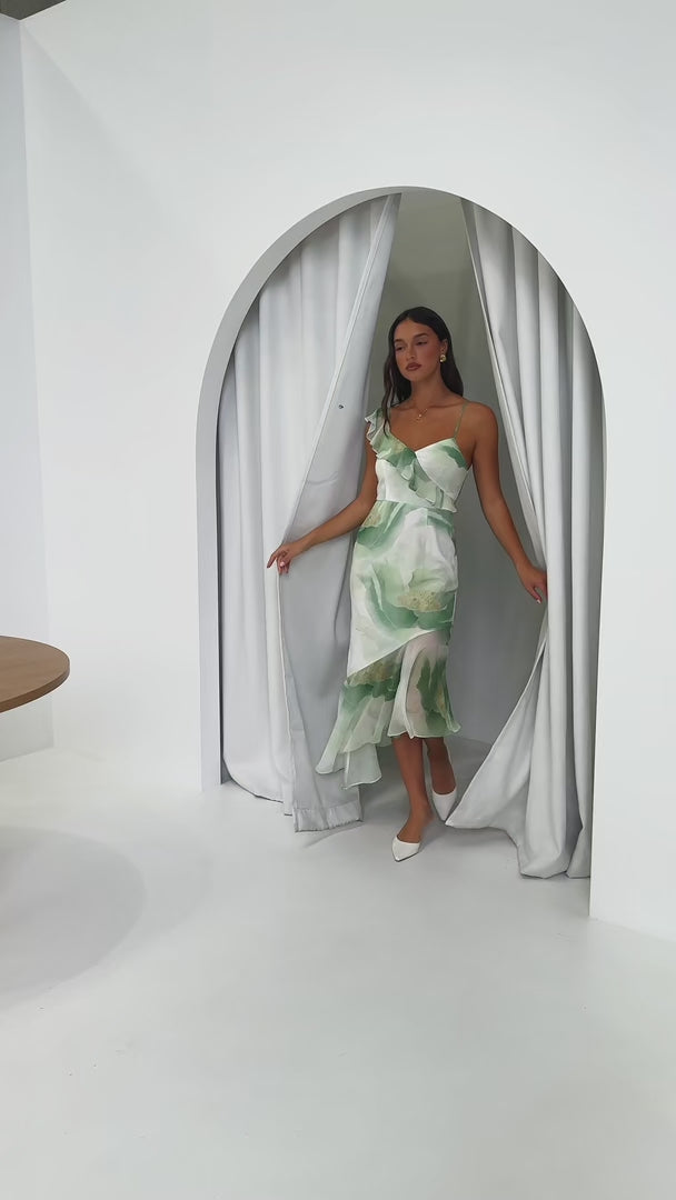 Romme Maxi Dress - Green Floral