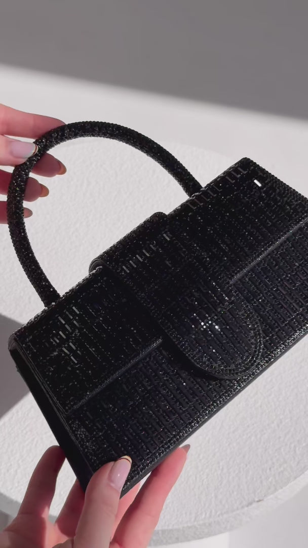 Nelani Rhinestone Bag - Black