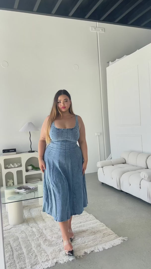 Kartford Denim Midi Dress - Blue