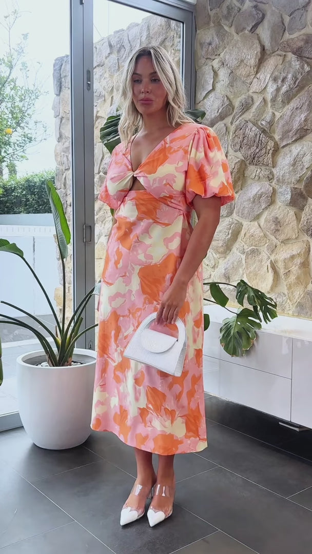 Kamala Maxi Dress - Orange Multi Print