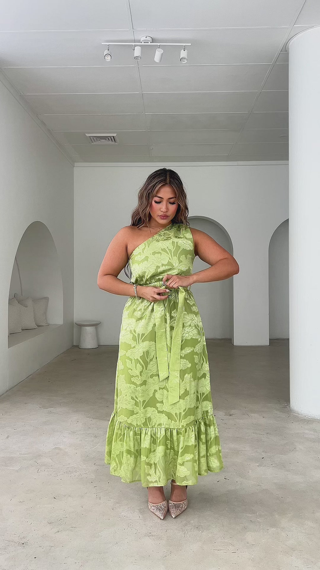 Devina Maxi Dress - Texture Green Floral