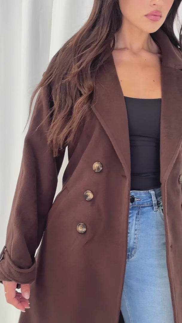 London Trench Coat - Dark Chocolate Brown
