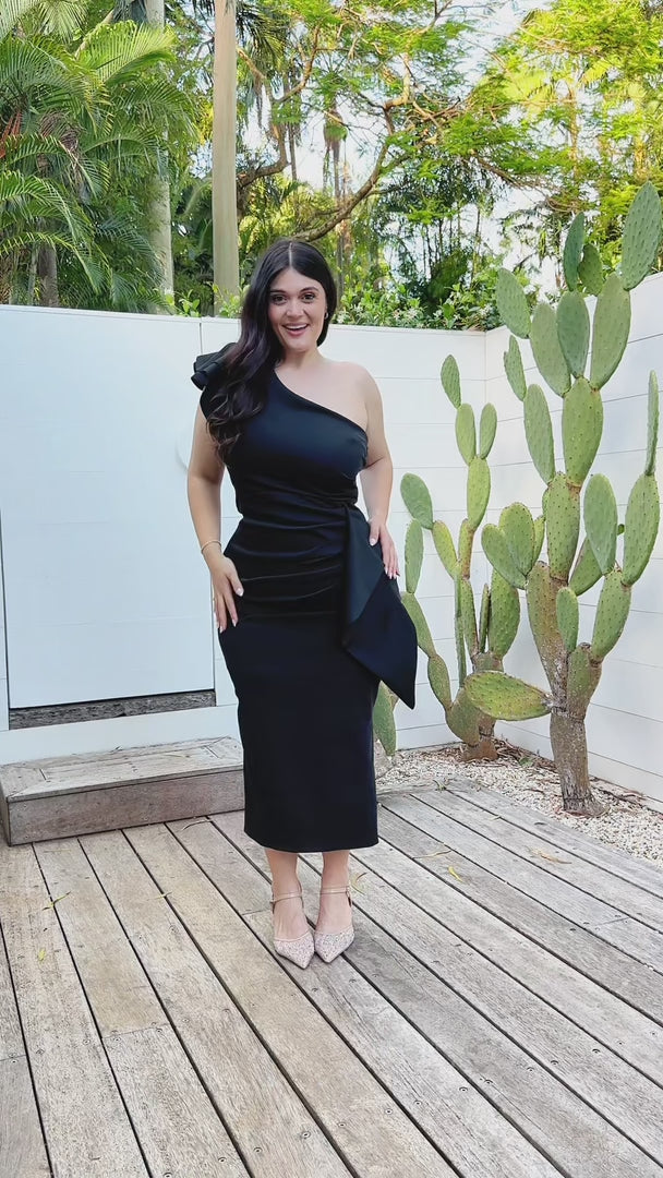 Jacee Midi Dress - Black