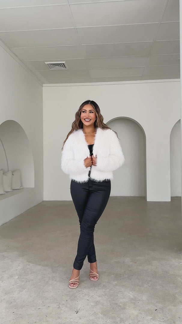 Margot Faux Fur Jacket - Ivory