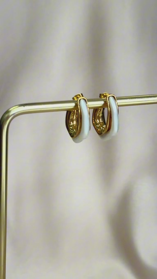 Kazier Hoop Earrings - Gold Pearl