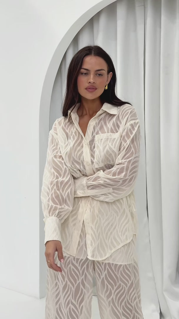 Chanmi Shirt Blouse - Cream Texture