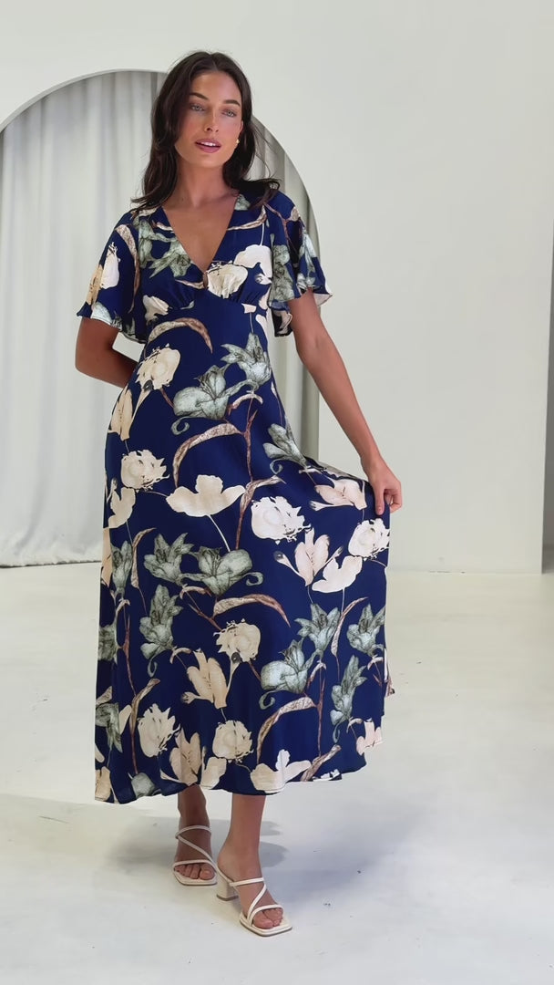Bianco Maxi Dress - Navy Floral