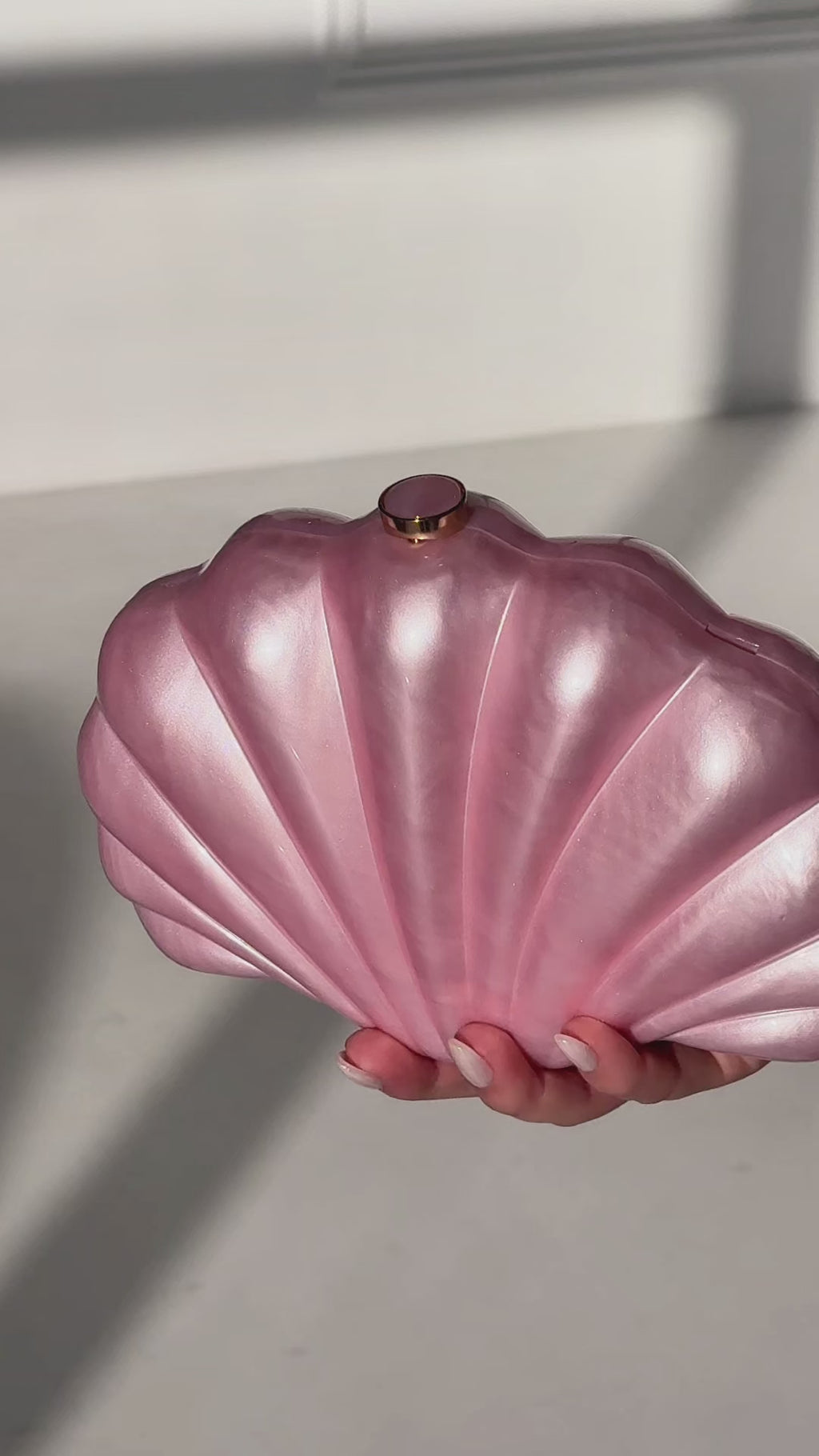 Serenade Shell Clutch Bag - Pink Pearl