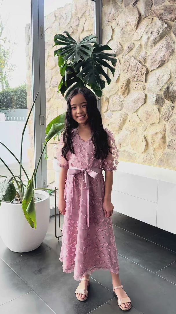 (PREORDER) Leonie Kids Dress - Dusty Pink