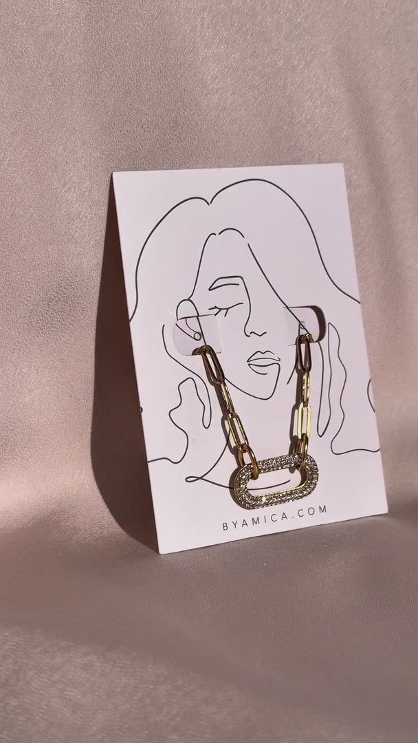 Twinka Bracelet - Gold Link Diamante