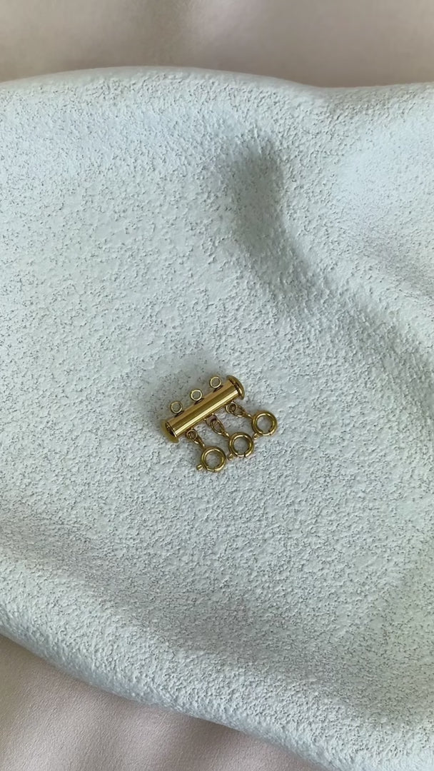 Triple Multi Necklace Stack Connector - Gold