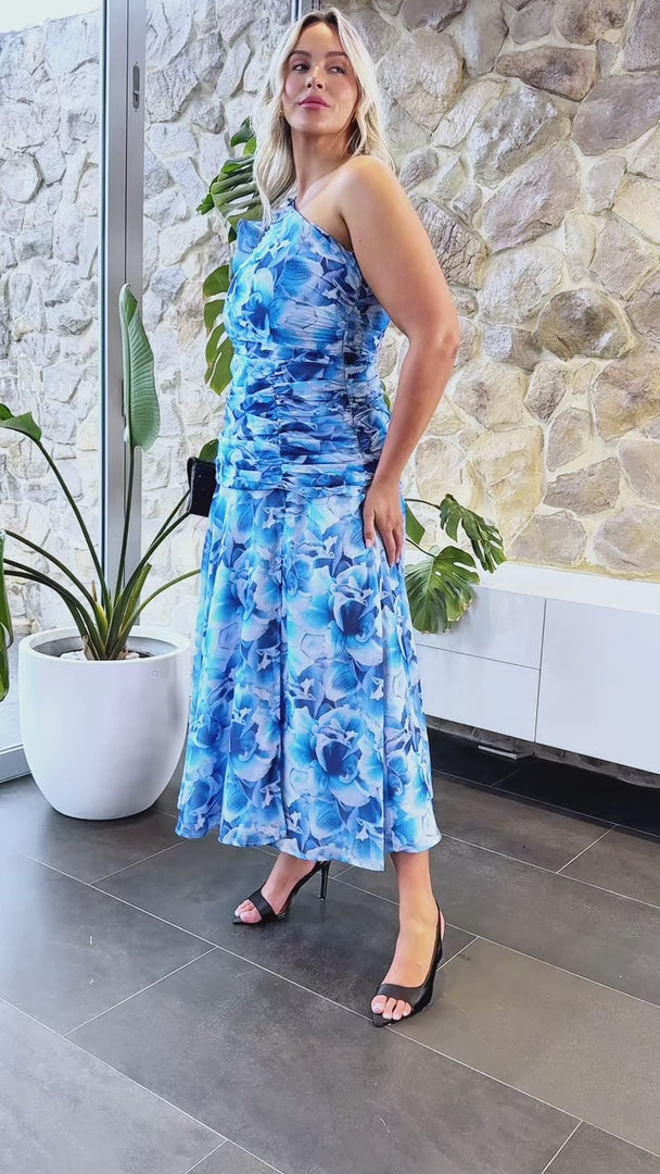 Flirtunia Maxi Dress - Blue Floral