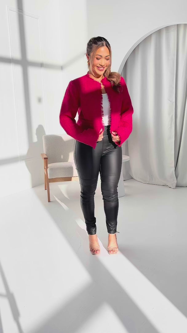Bowie Tweed Jacket - Hot Pink Tinsel