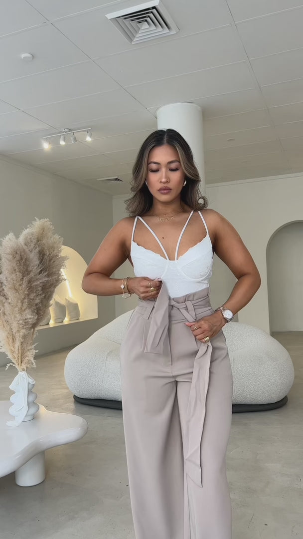 Bridie Lace Bralette Bodysuit - White