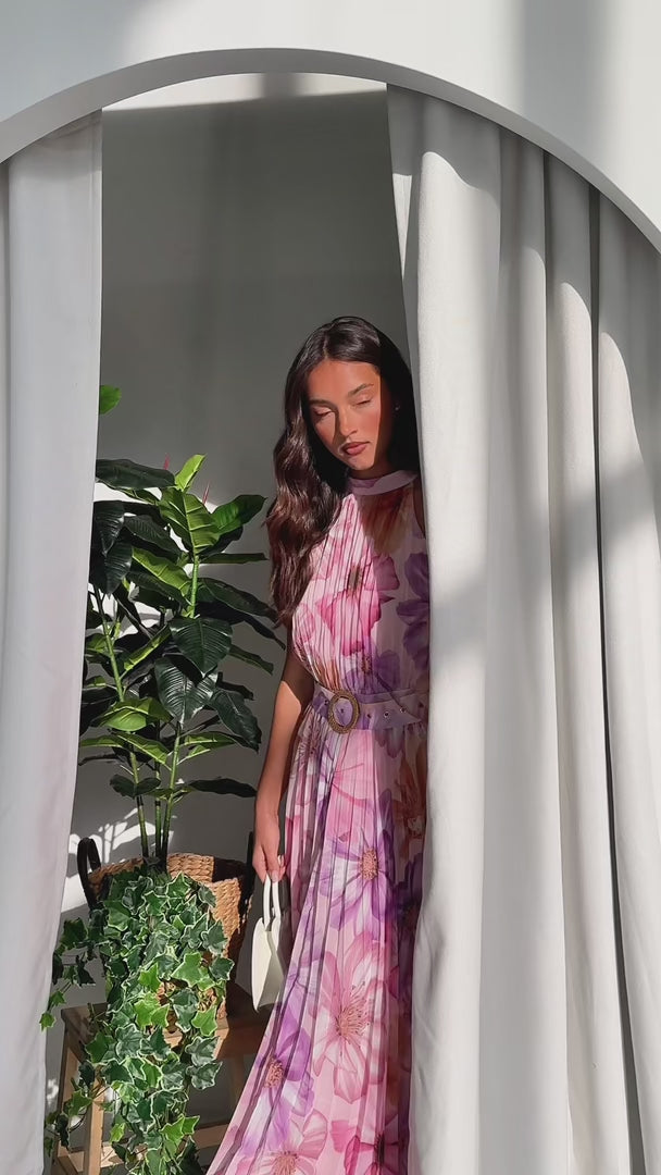 Montie Maxi Dress - Pink Lilac Floral