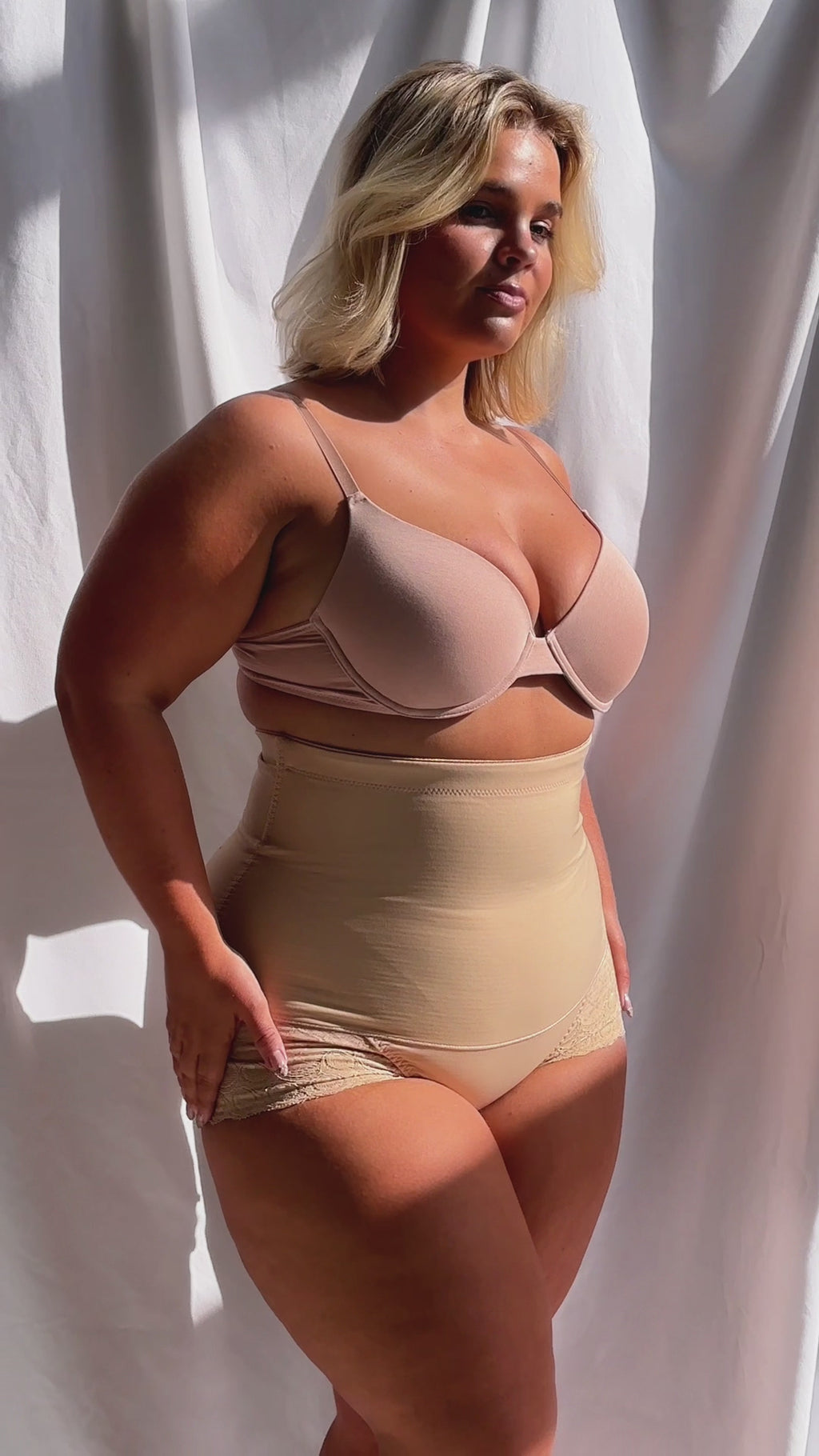 Venus High Waisted Lace Shapewear Briefs - Nude